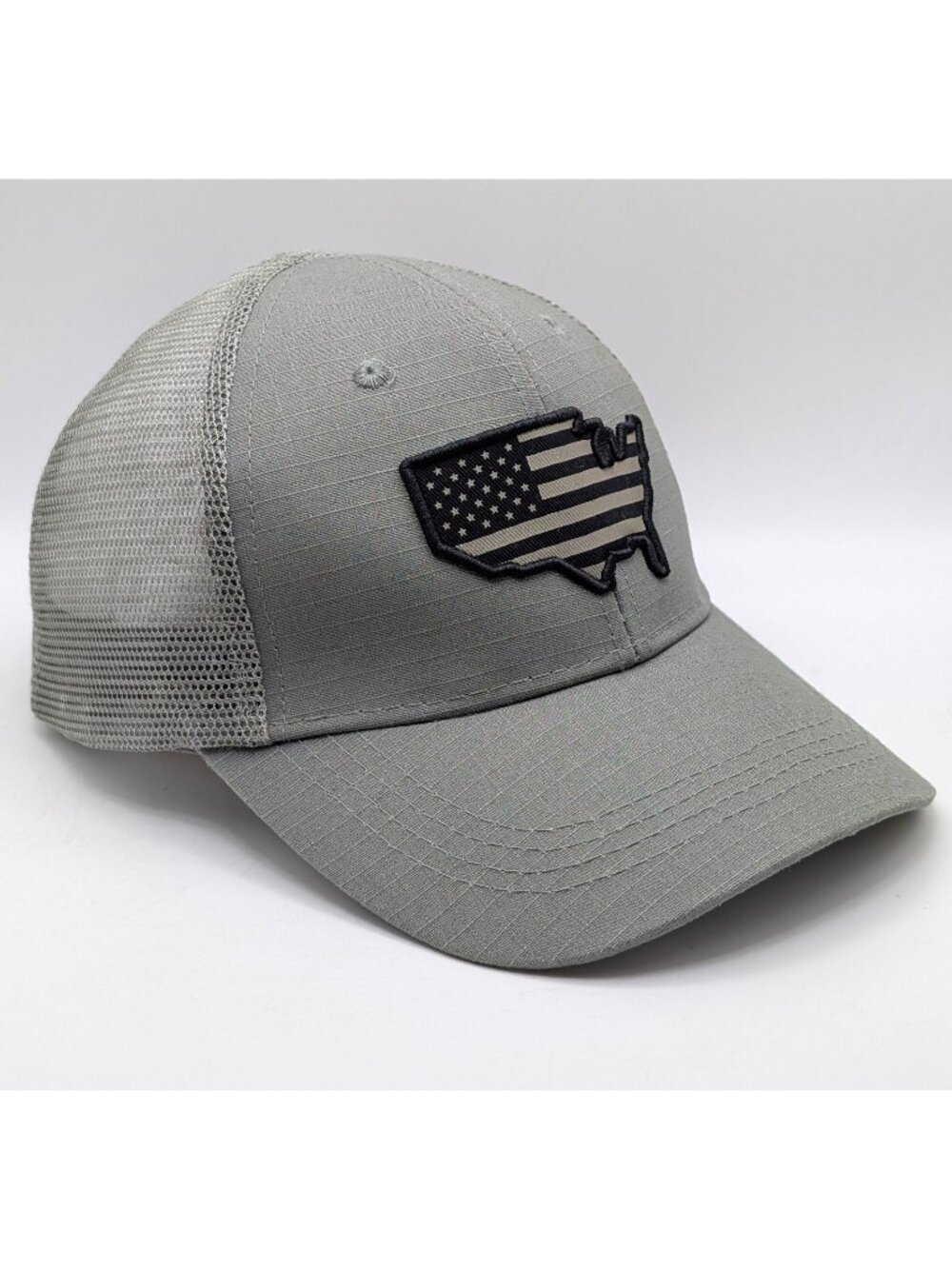 Highland Tactical America Trucker Mesh Snapback Gray USA Flag Hat Cap Patriotic